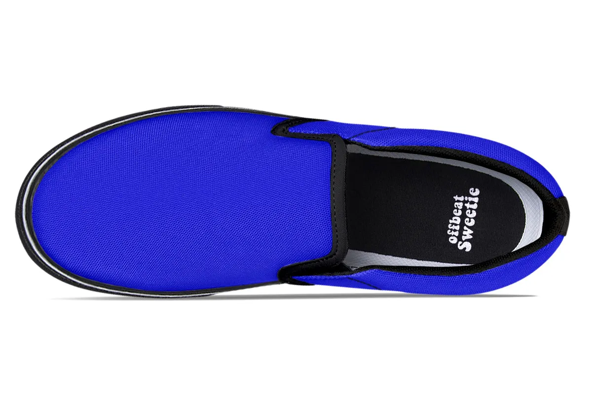 Blue And Pink Mismatch Slip Ons
