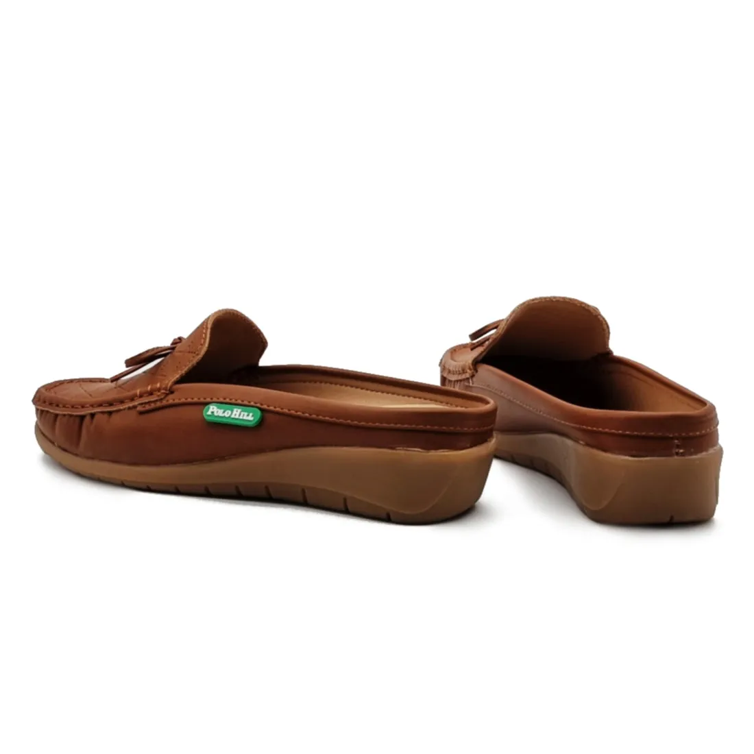 Bow Knot Half Slip On Loafer Mules