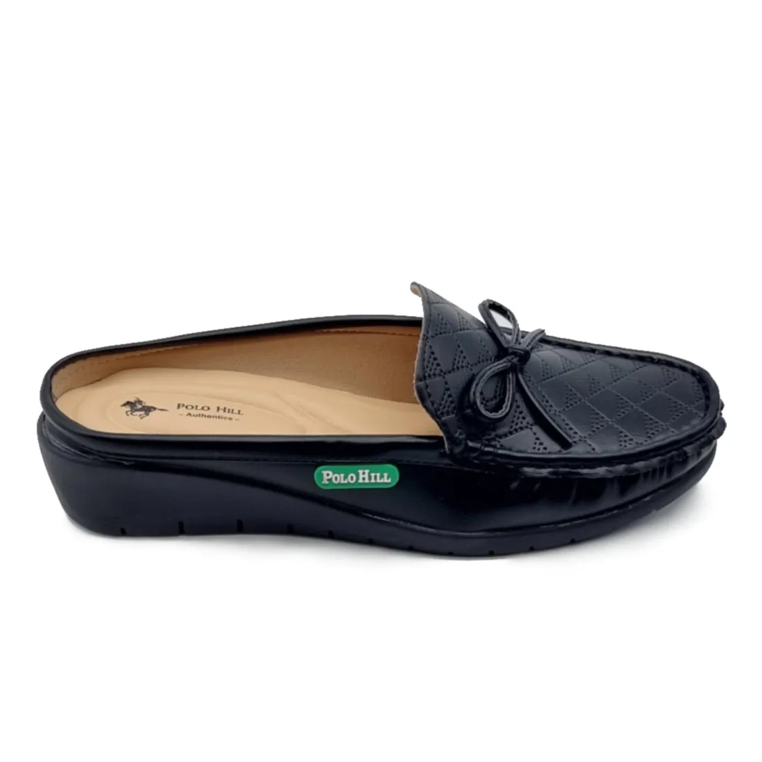 Bow Knot Half Slip On Loafer Mules