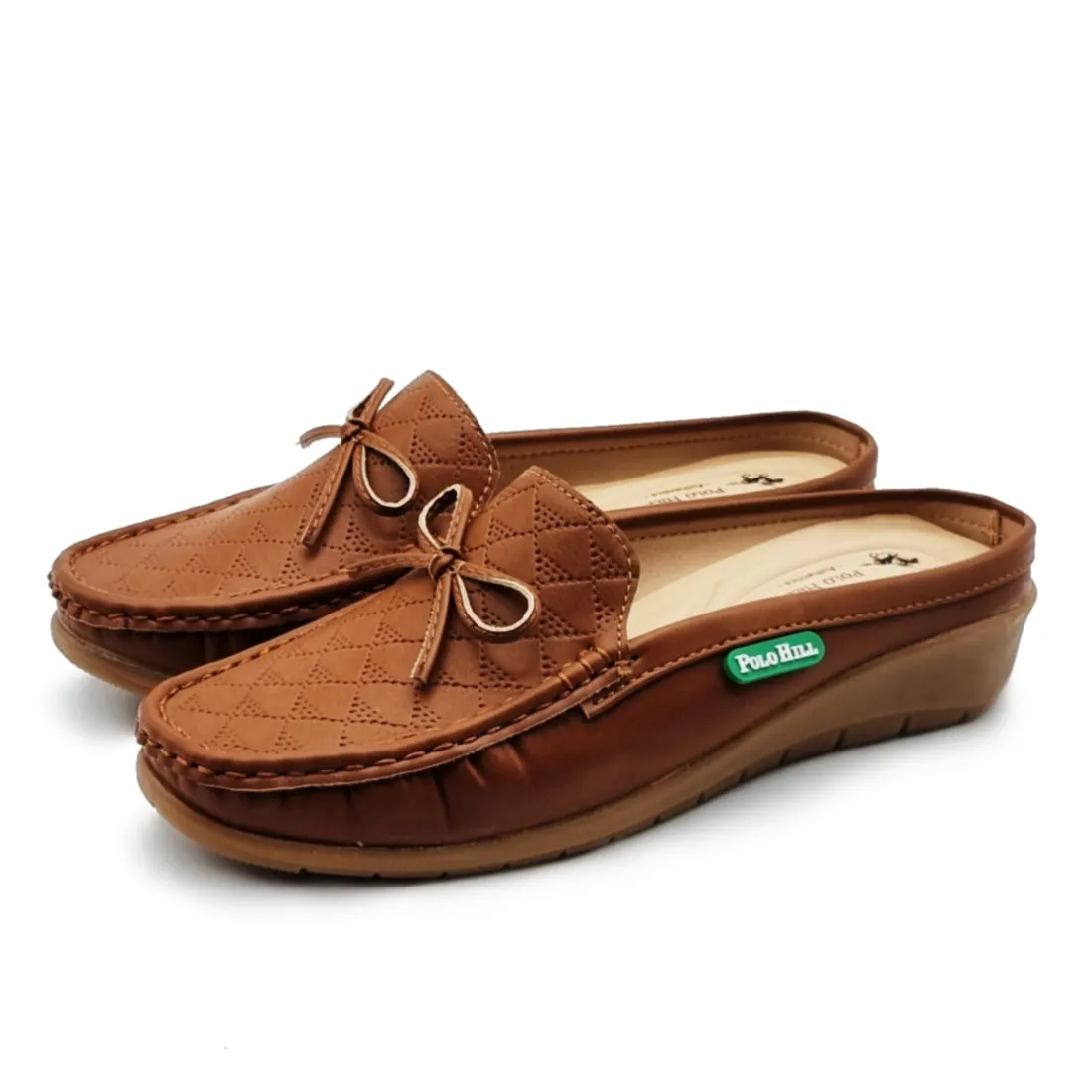 Bow Knot Half Slip On Loafer Mules