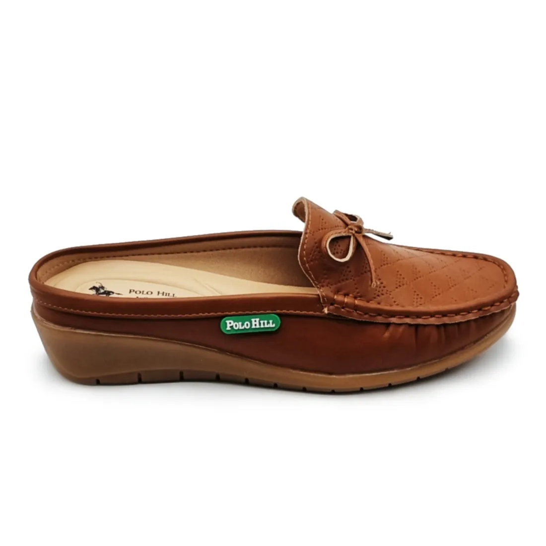 Bow Knot Half Slip On Loafer Mules