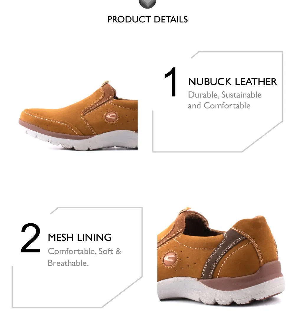 camel active Nubuck Leather Slip On Shoes Men Tan LIGUR 852411-AA1-8