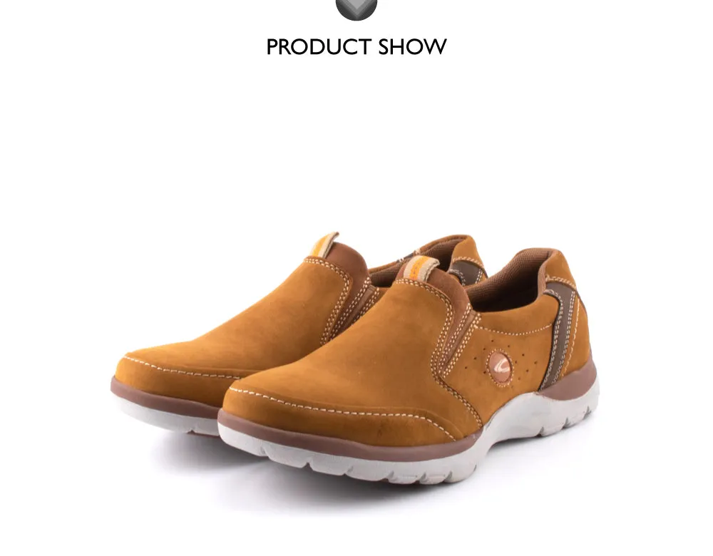 camel active Nubuck Leather Slip On Shoes Men Tan LIGUR 852411-AA1-8
