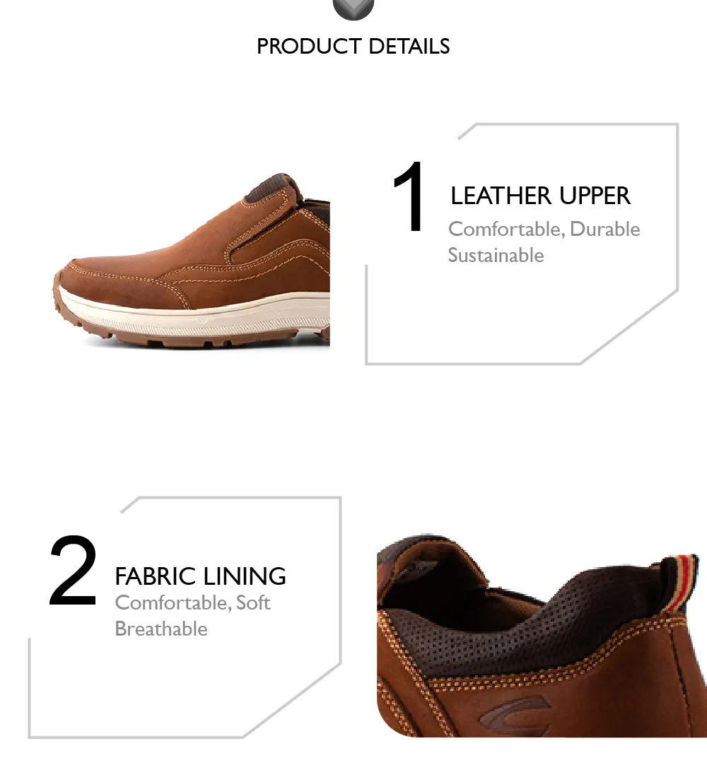 camel active Slip On Shoes With Stitch Detail Men Brown EDSON 852324-SO1-3
