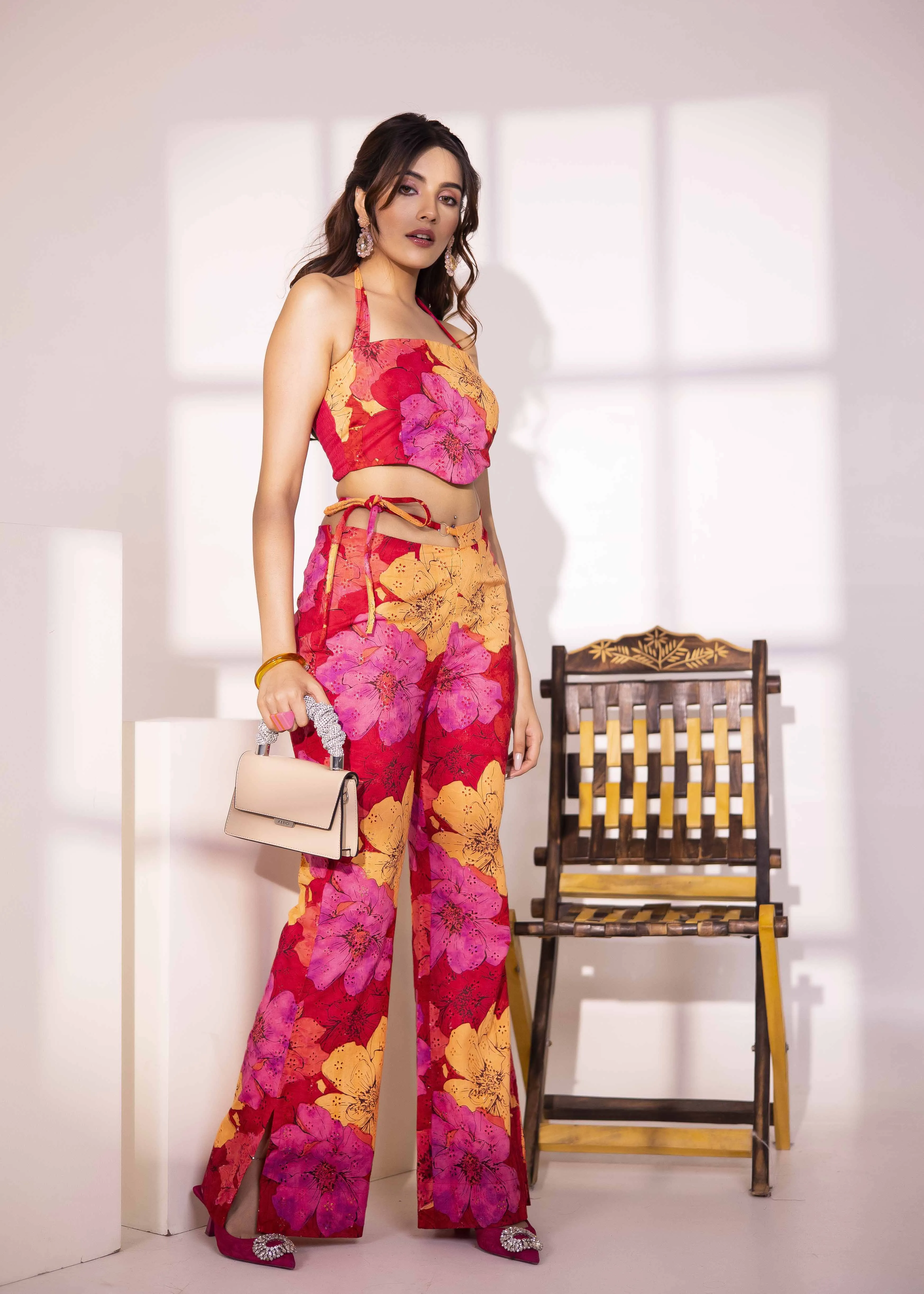 Candy Crush Multicolored Cotton Schiffli Co-Ord Set
