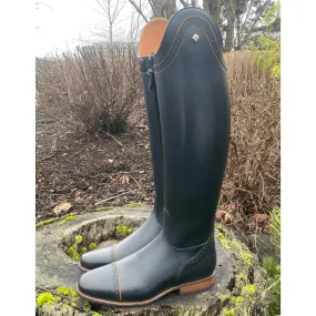 Custom DeNiro Raffaello Dressage Boot - Piccolo Punched Top with Brandy Piping