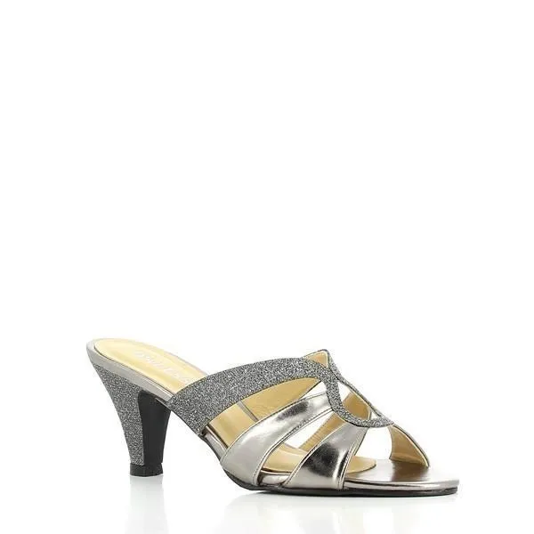 Dalessi Dolly Glitter Pewter Slides