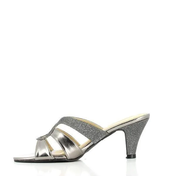 Dalessi Dolly Glitter Pewter Slides