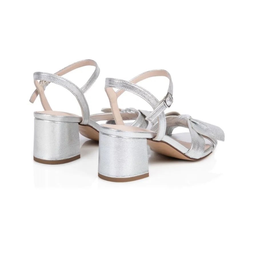Dancing Queen: Silver Block Heel Sandals