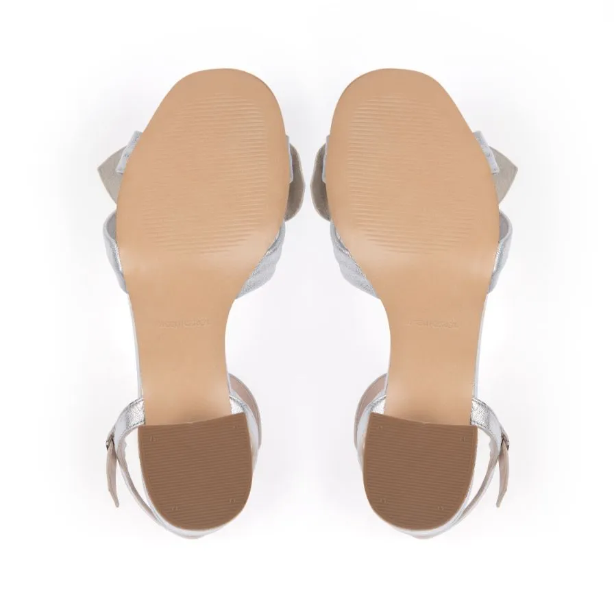 Dancing Queen: Silver Block Heel Sandals