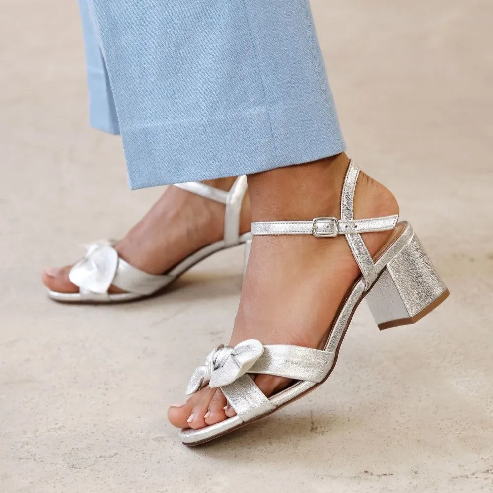 Dancing Queen: Silver Block Heel Sandals
