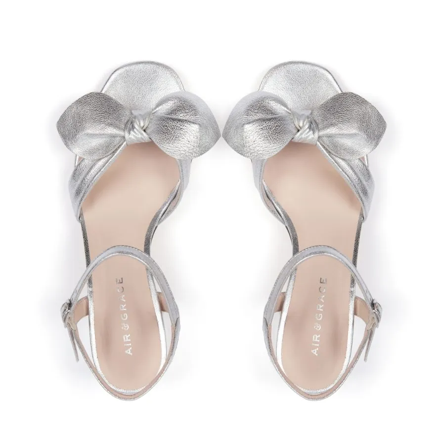 Dancing Queen: Silver Block Heel Sandals