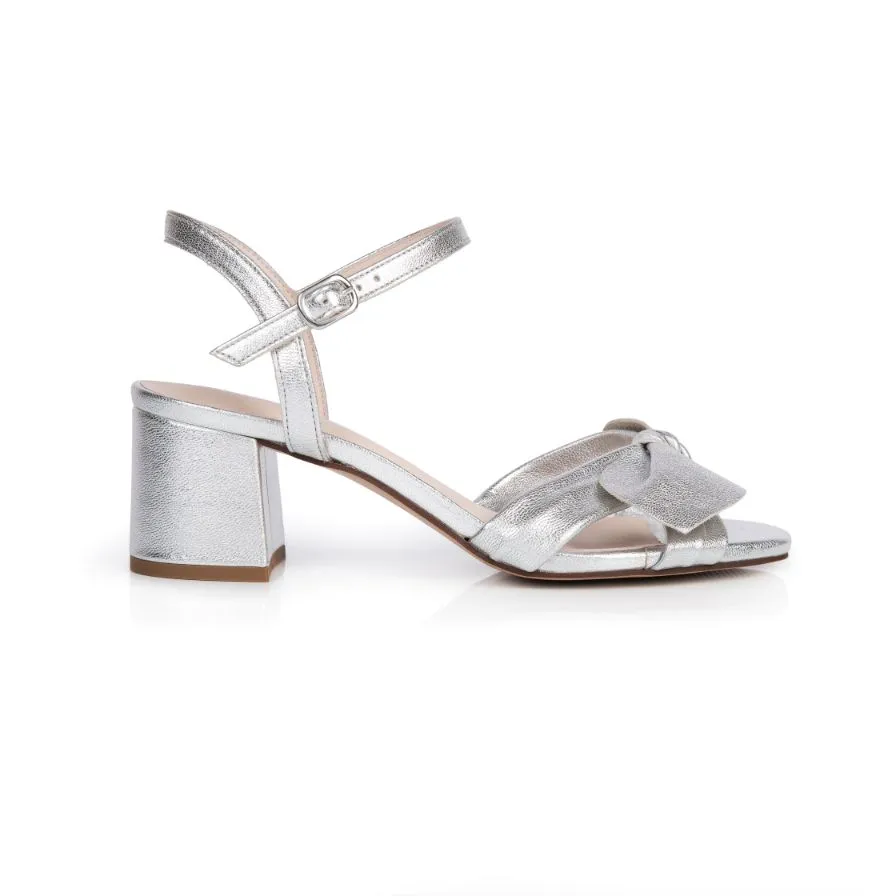 Dancing Queen: Silver Block Heel Sandals