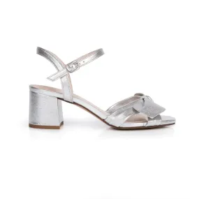 Dancing Queen: Silver Block Heel Sandals