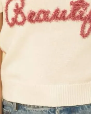 Hello Beautiful Sweater Top in White | White