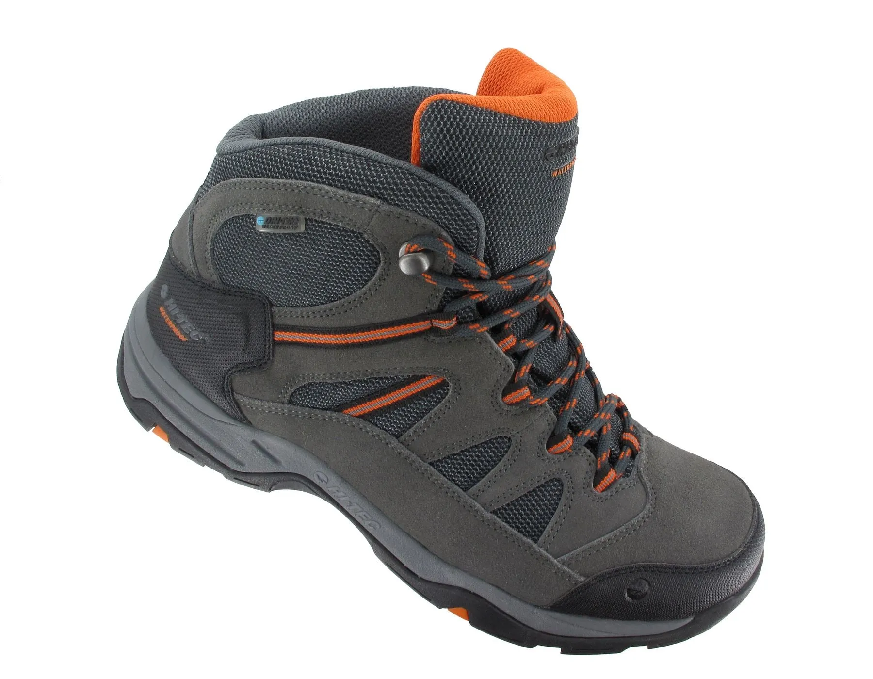 Hi Tec Men's Wide Fit Bandera II Water Proof Mens Boots in Charcoal/Graphite/Burnt Orange