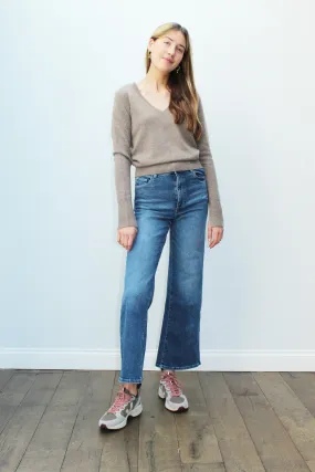 JOSEPH V-neck Pure Cashmere in Taupe