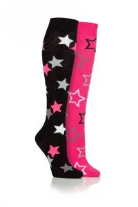 Junior Ludlow Stars Socks 2pk Navy/Lilac