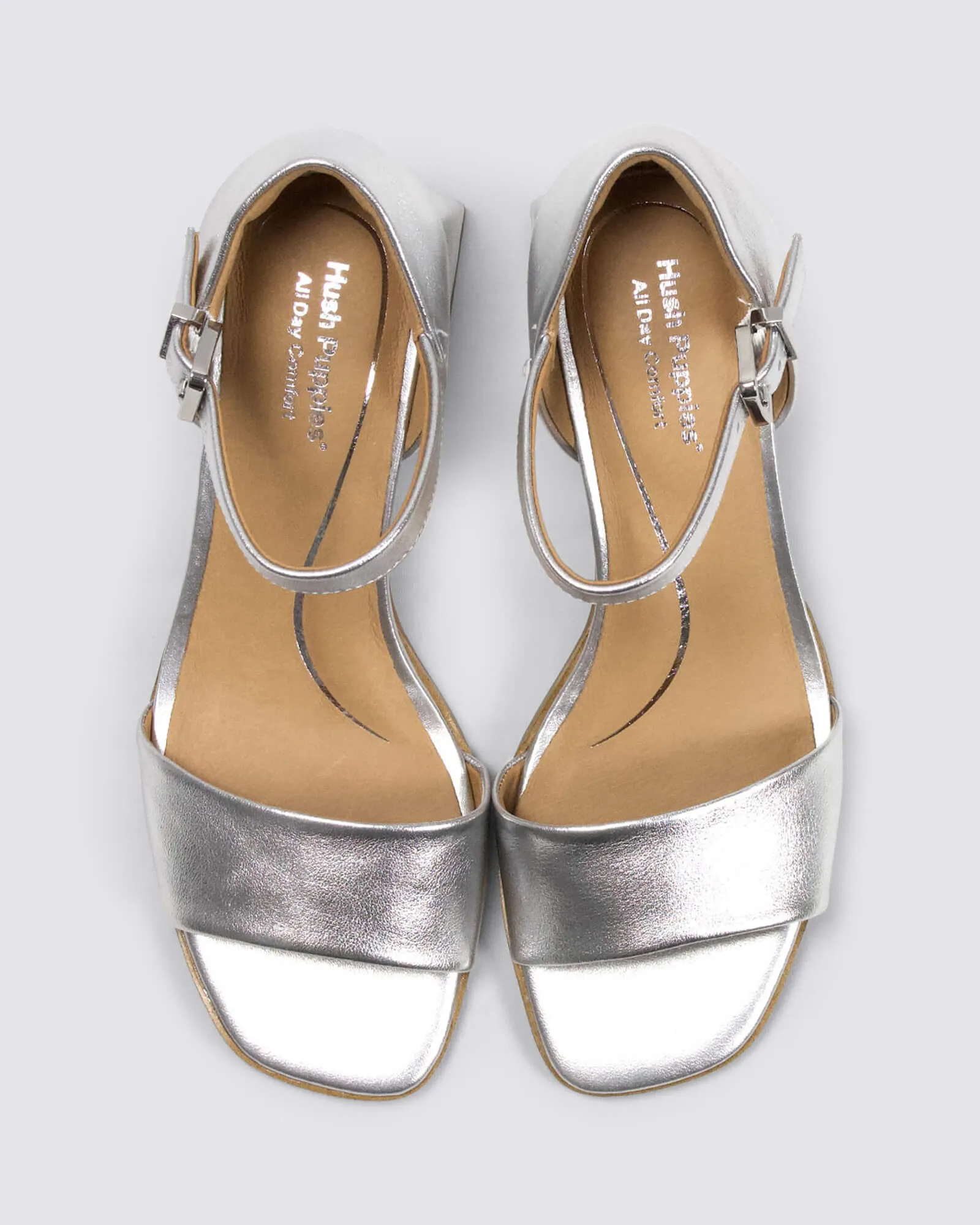 KISS BLOCK HEELS SILVER LEATHER