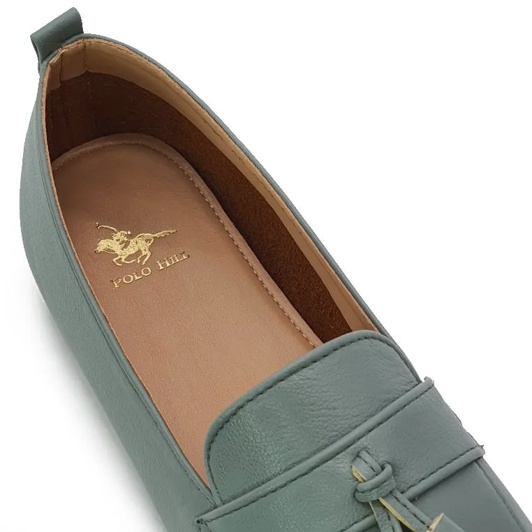 Low Flat Heel Slip On Tassel Loafers