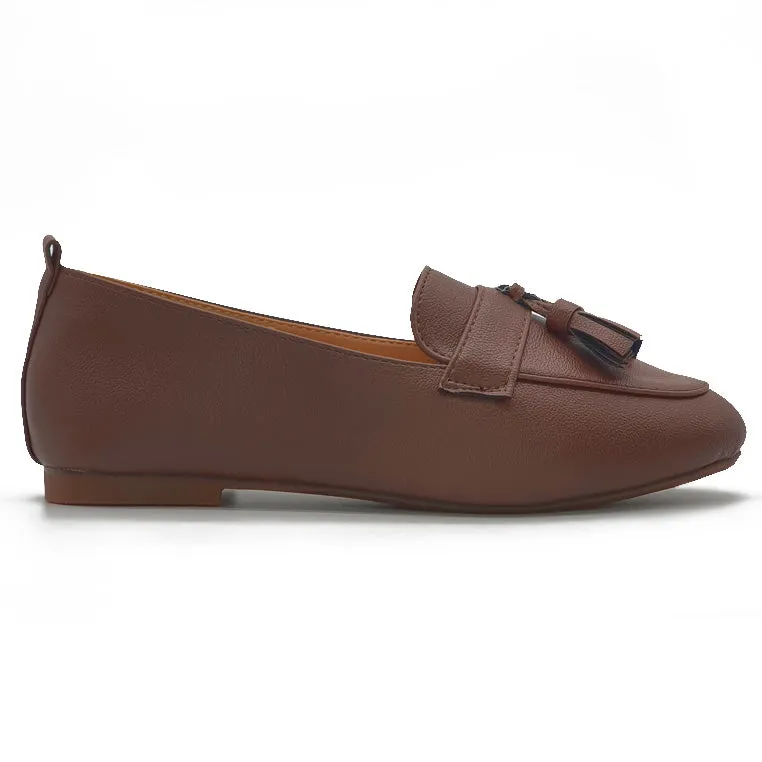 Low Flat Heel Slip On Tassel Loafers