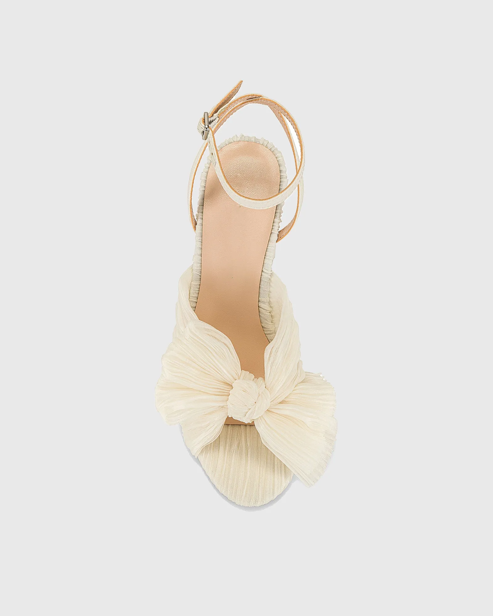 Maria Bow Ruched Sandals In Apricot