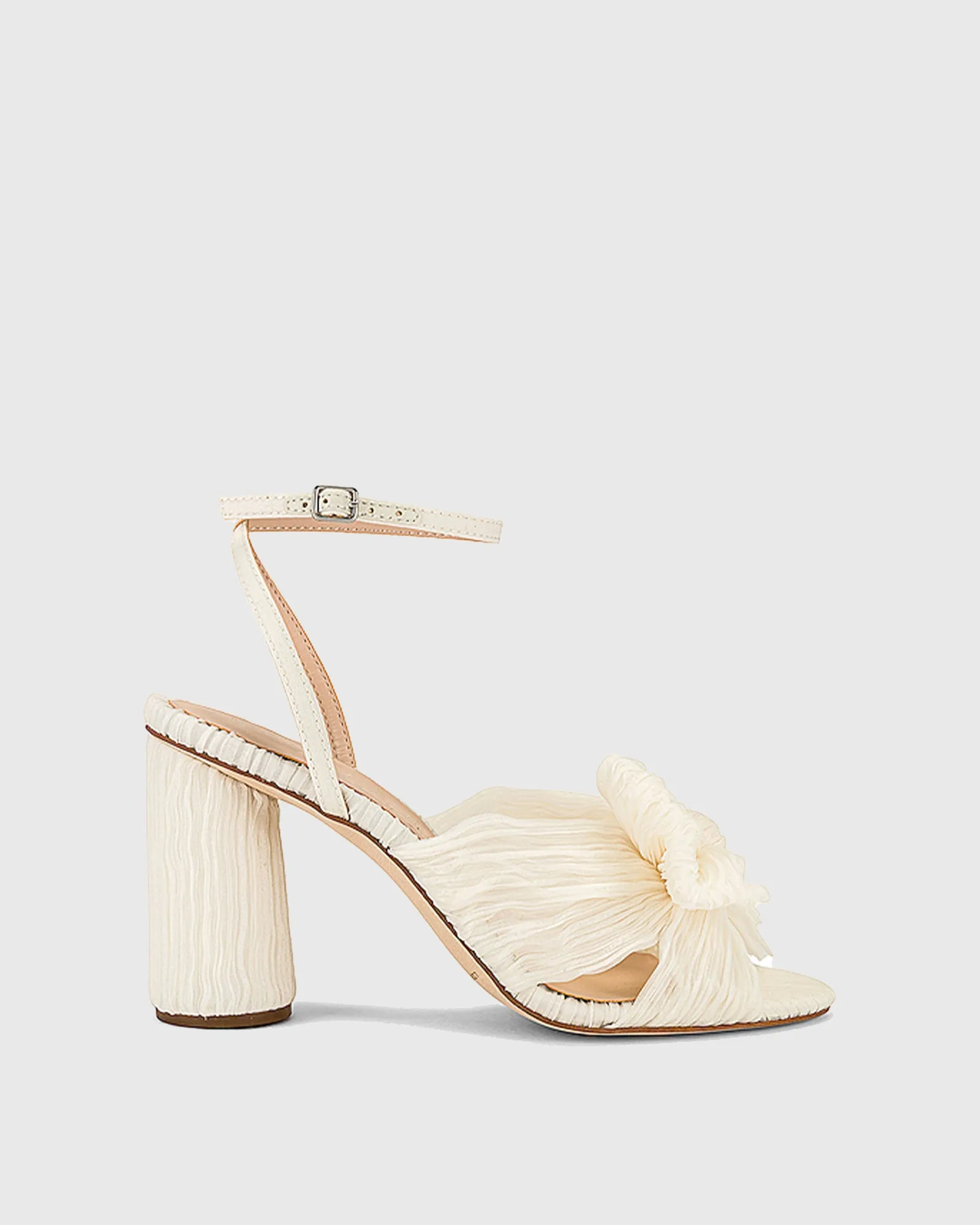 Maria Bow Ruched Sandals In Apricot