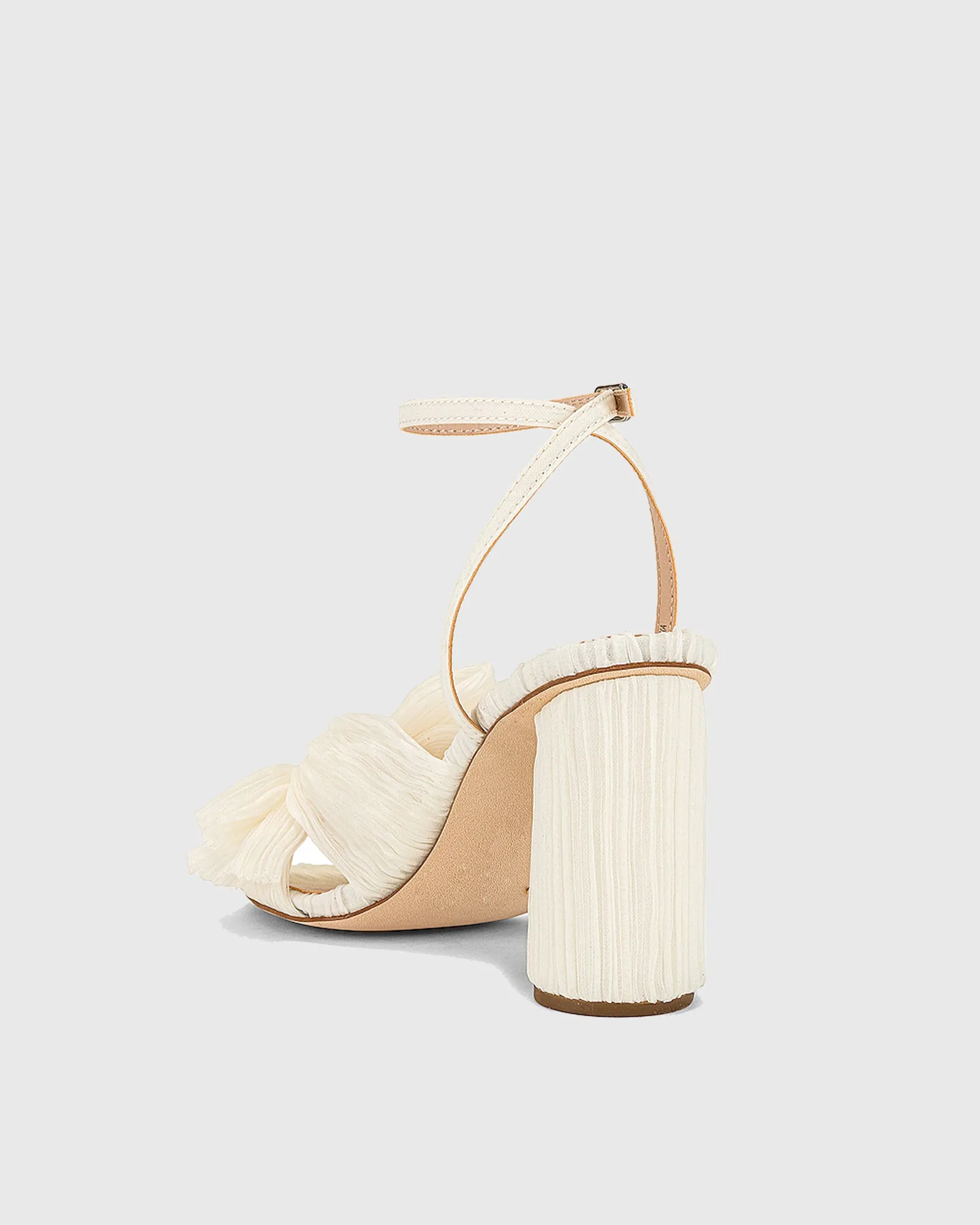 Maria Bow Ruched Sandals In Apricot