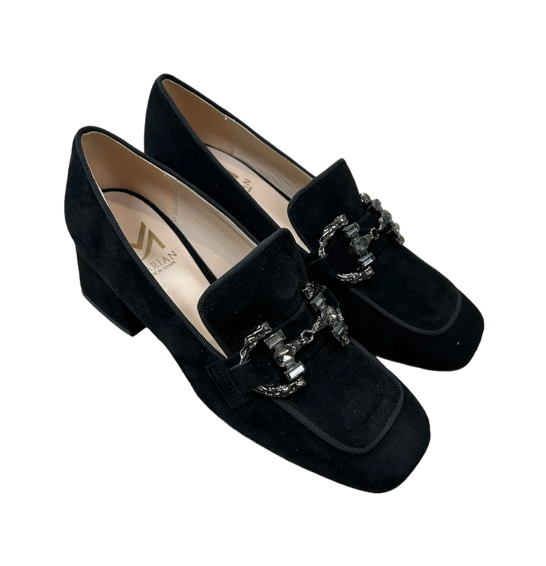 Marian black suede loafer