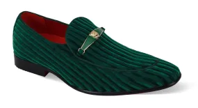 Mens Hunter Green Corduroy Velvet Loafers Dress Shoes After Midnight 6946