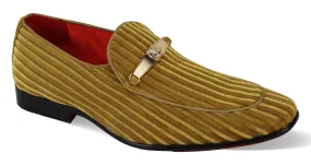Mens Mustard Gold Corduroy Velvet Loafers Dress Shoes After Midnight 6946