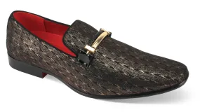 Mens Refined Black   Gold Formal Look Dress Loafers Shoes After Midnight 6993