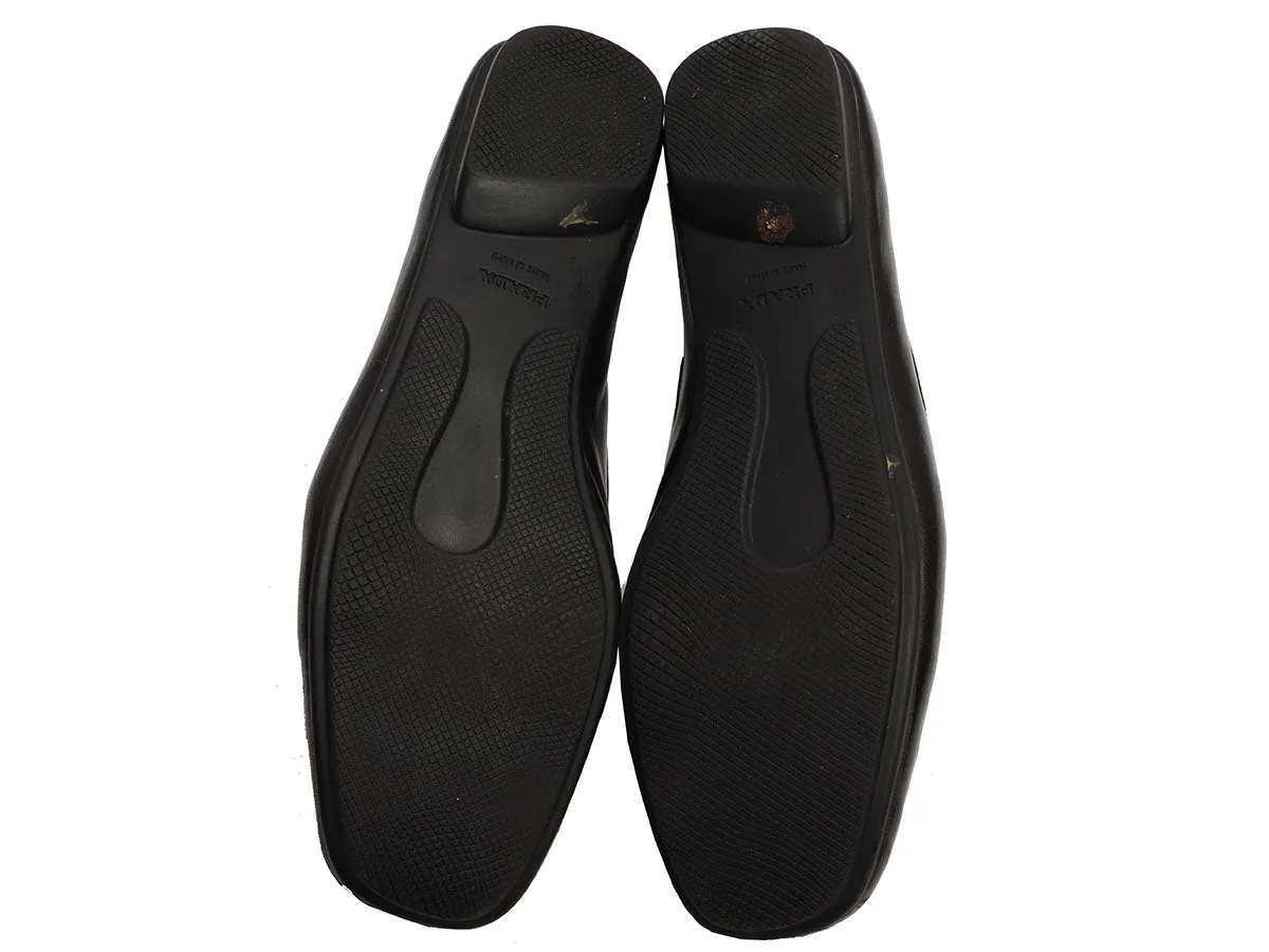 Prada Black Leather Loafers