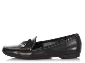 Prada Black Leather Loafers