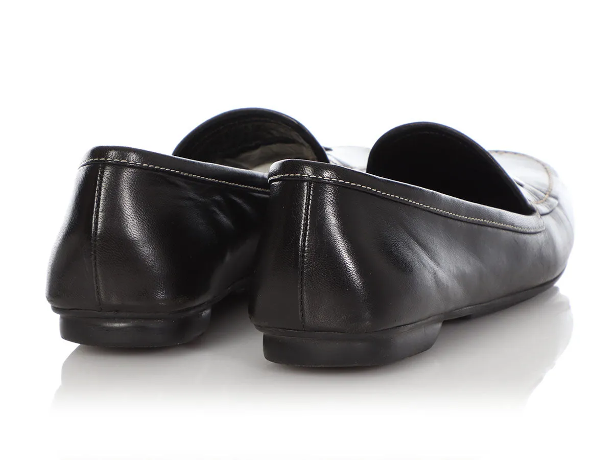 Prada Black Leather Loafers