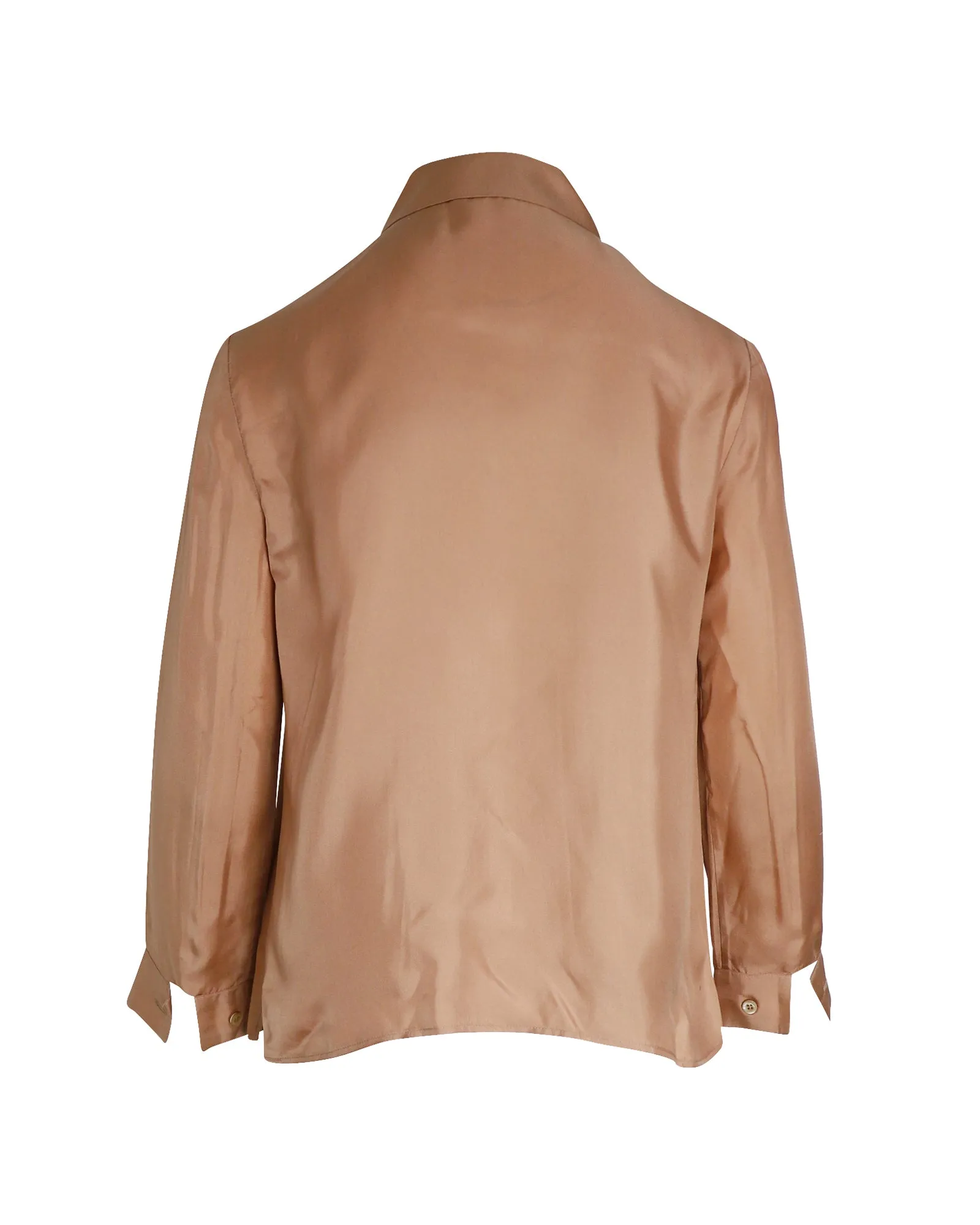 Prada Button Down Shirt in Peach Silk