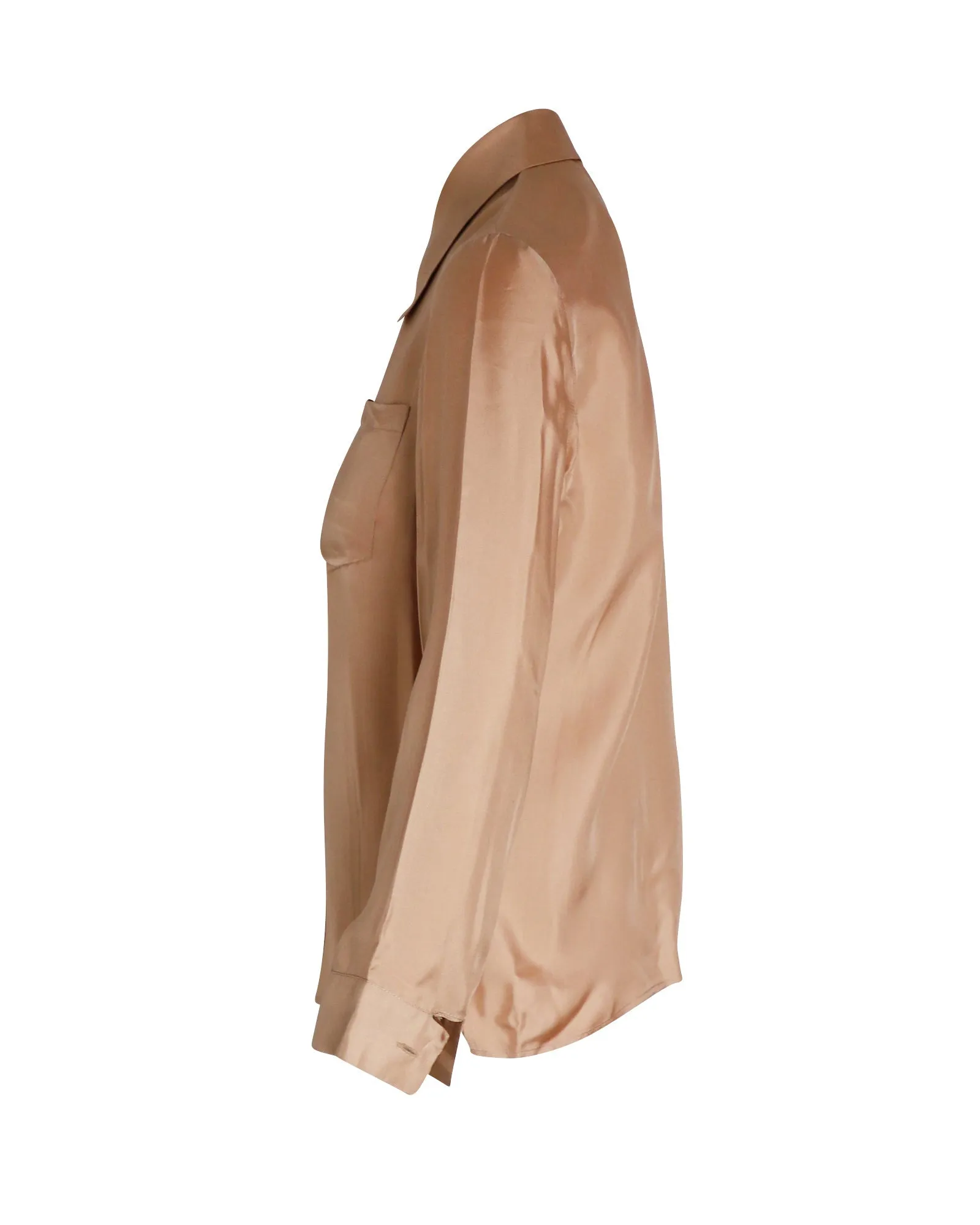 Prada Button Down Shirt in Peach Silk