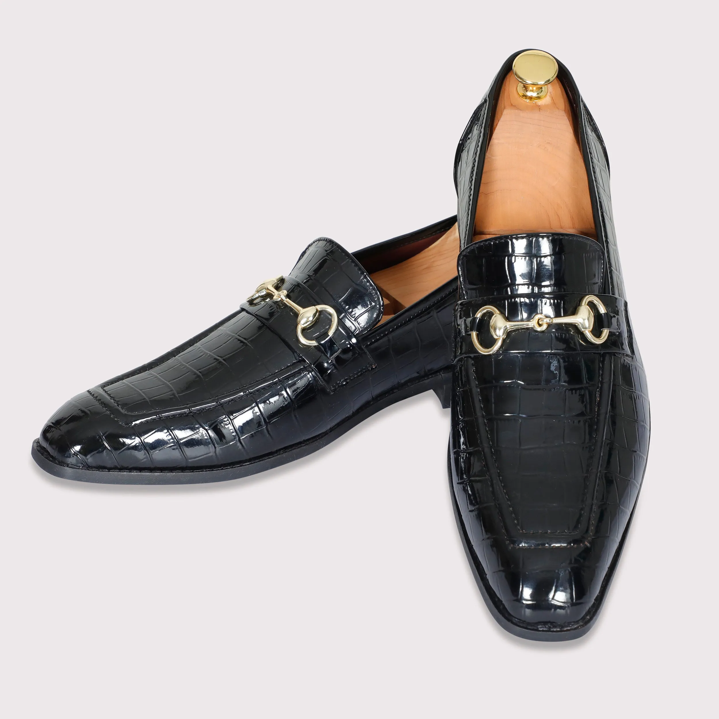 Quinn Buckle Loafers - Black Patent