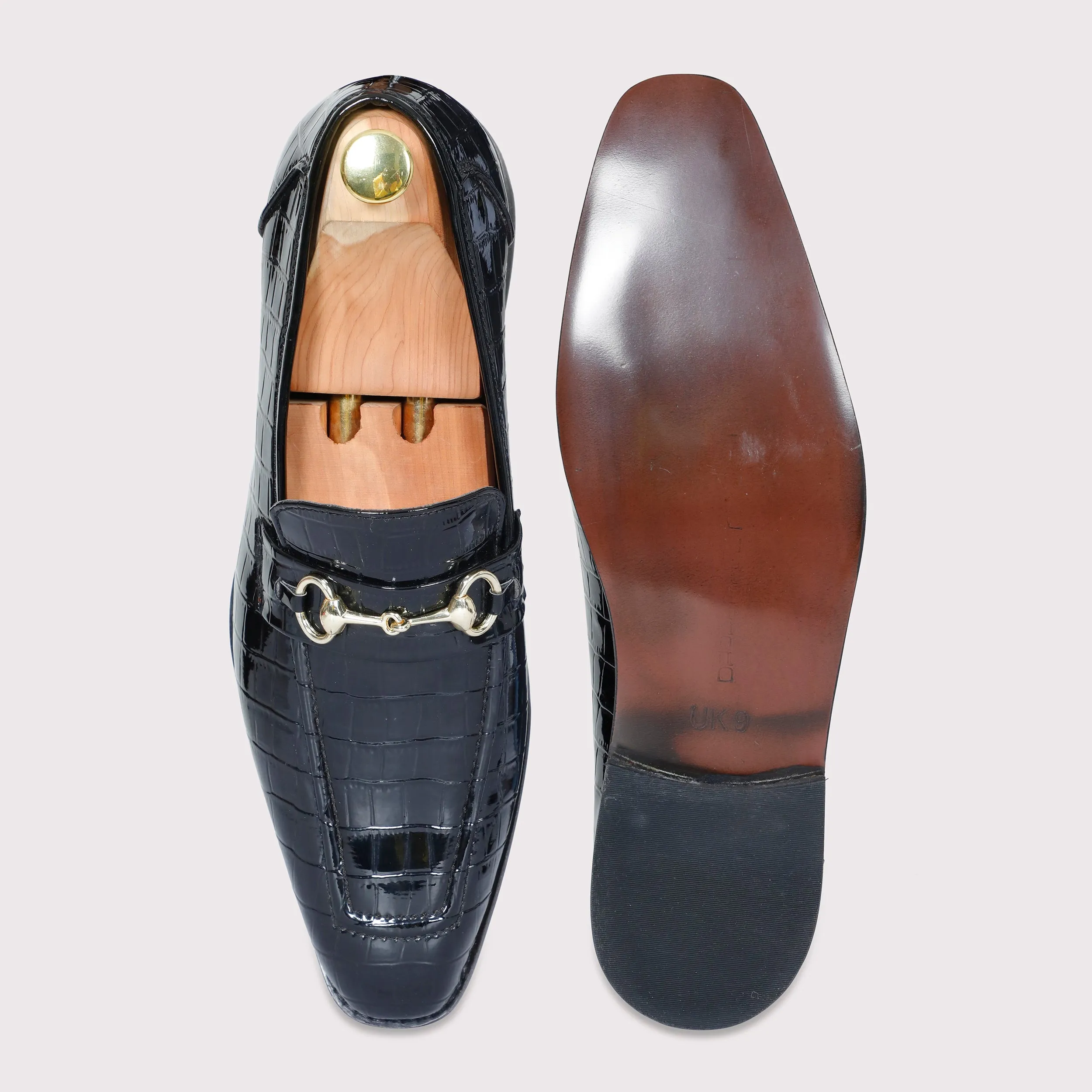 Quinn Buckle Loafers - Black Patent