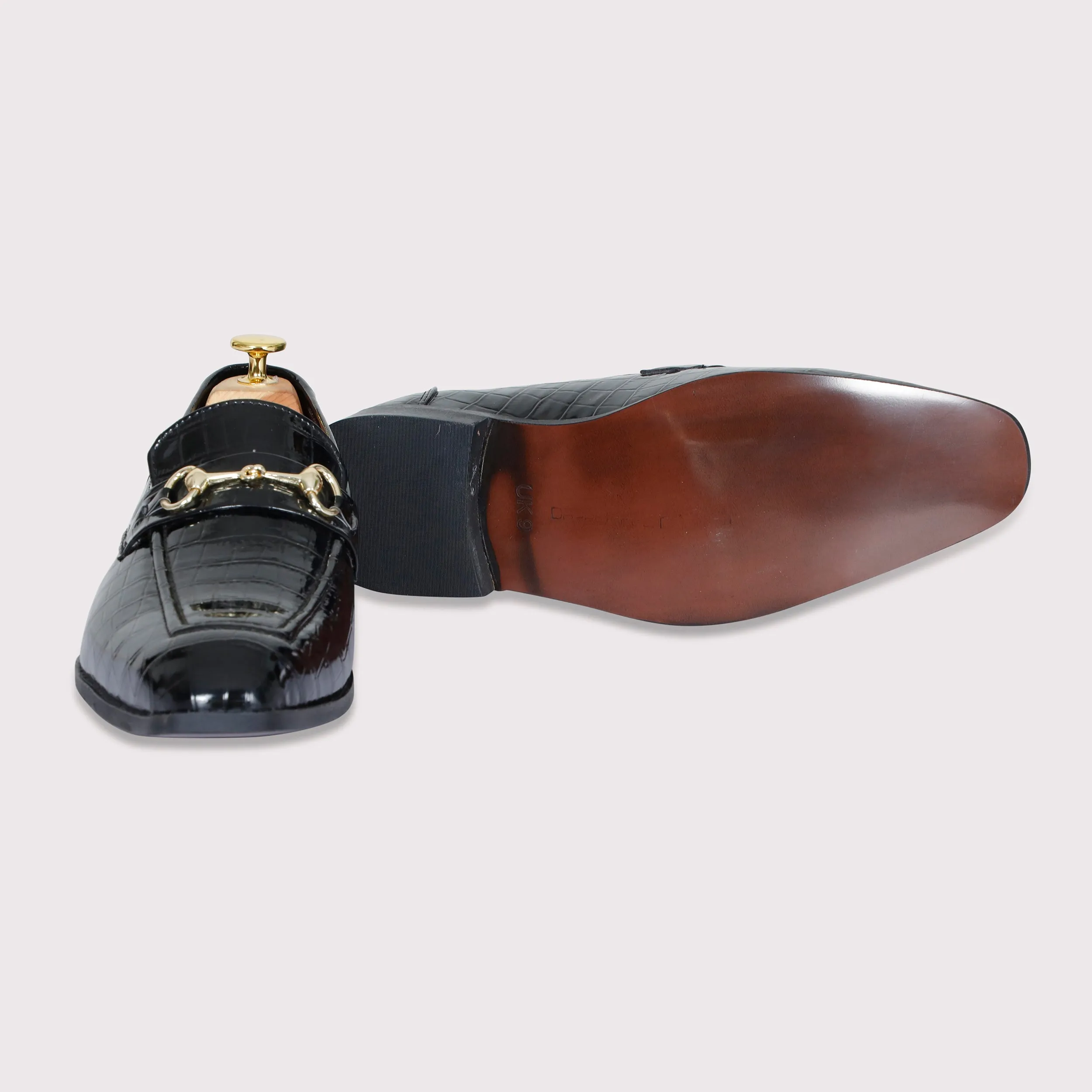Quinn Buckle Loafers - Black Patent