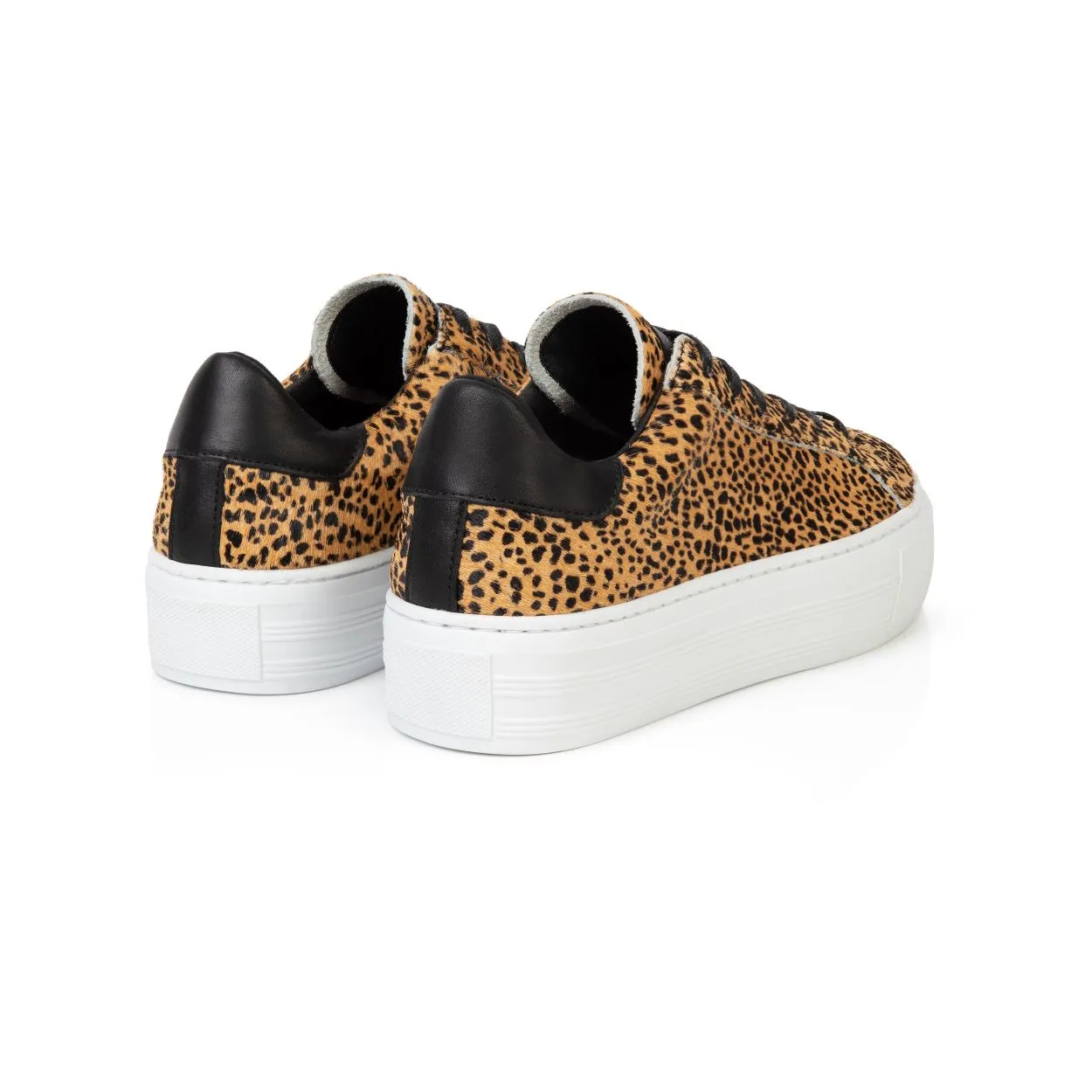 Sadie: Mini Cheetah Print Platform Trainers
