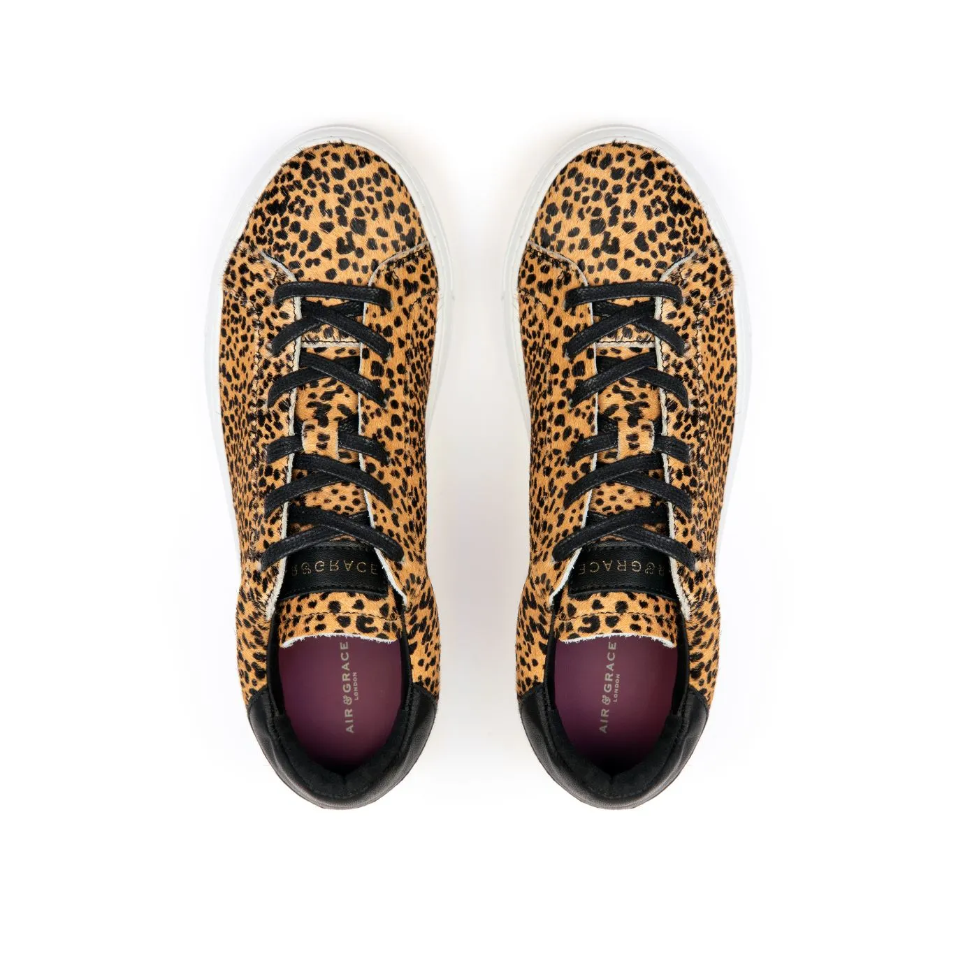Sadie: Mini Cheetah Print Platform Trainers
