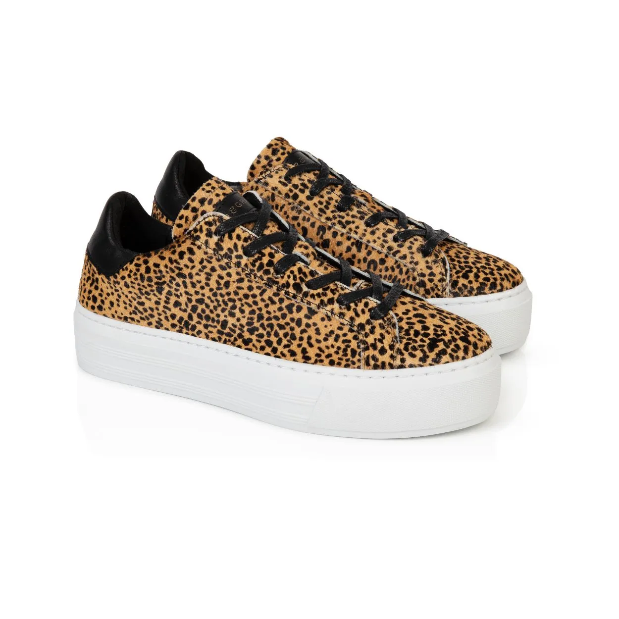 Sadie: Mini Cheetah Print Platform Trainers