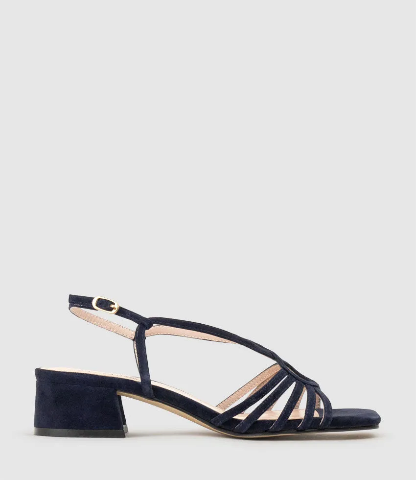 SAMA35 Strappy Sandal in Navy Suede
