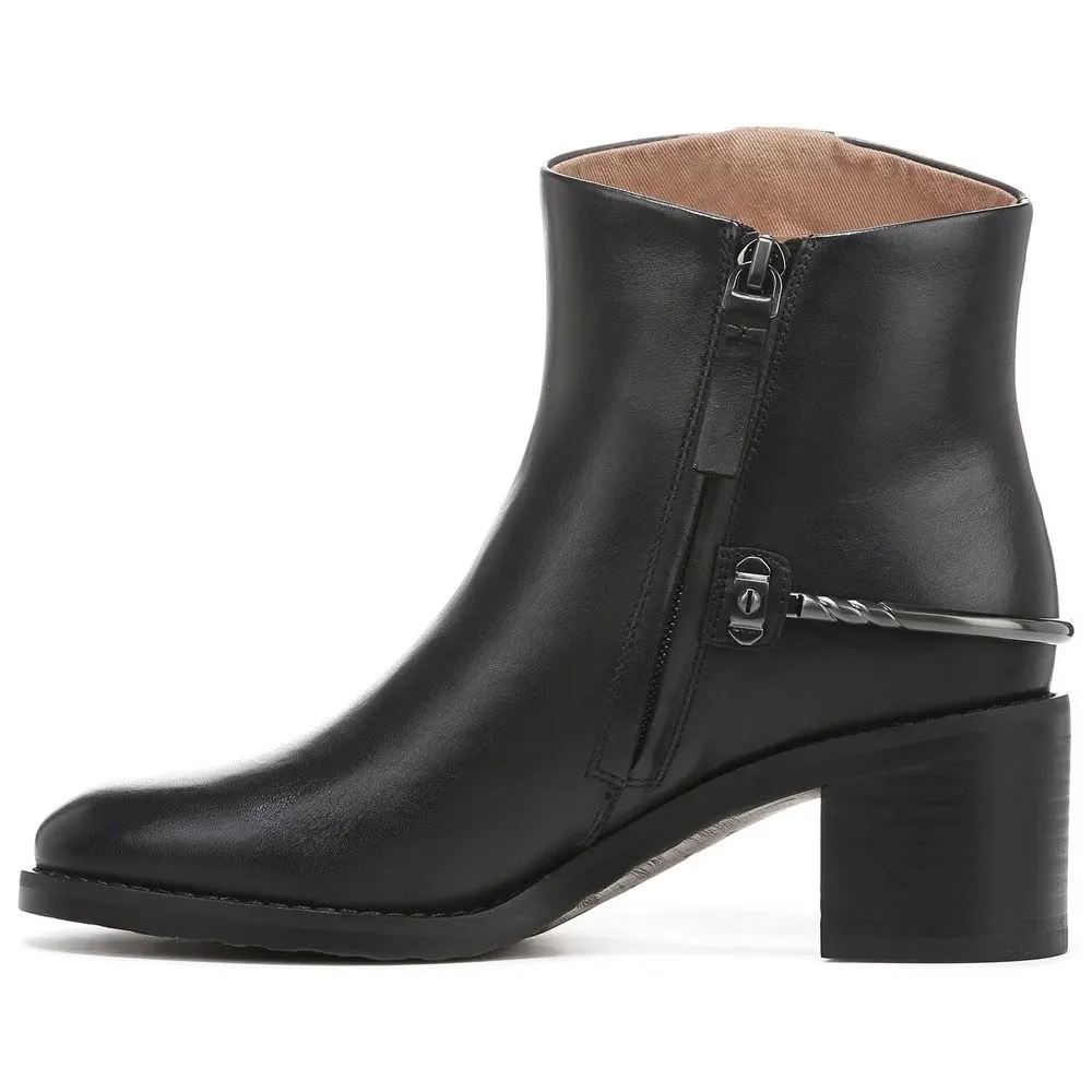 Sandy Black Leather Franco Sarto Ankle Boots