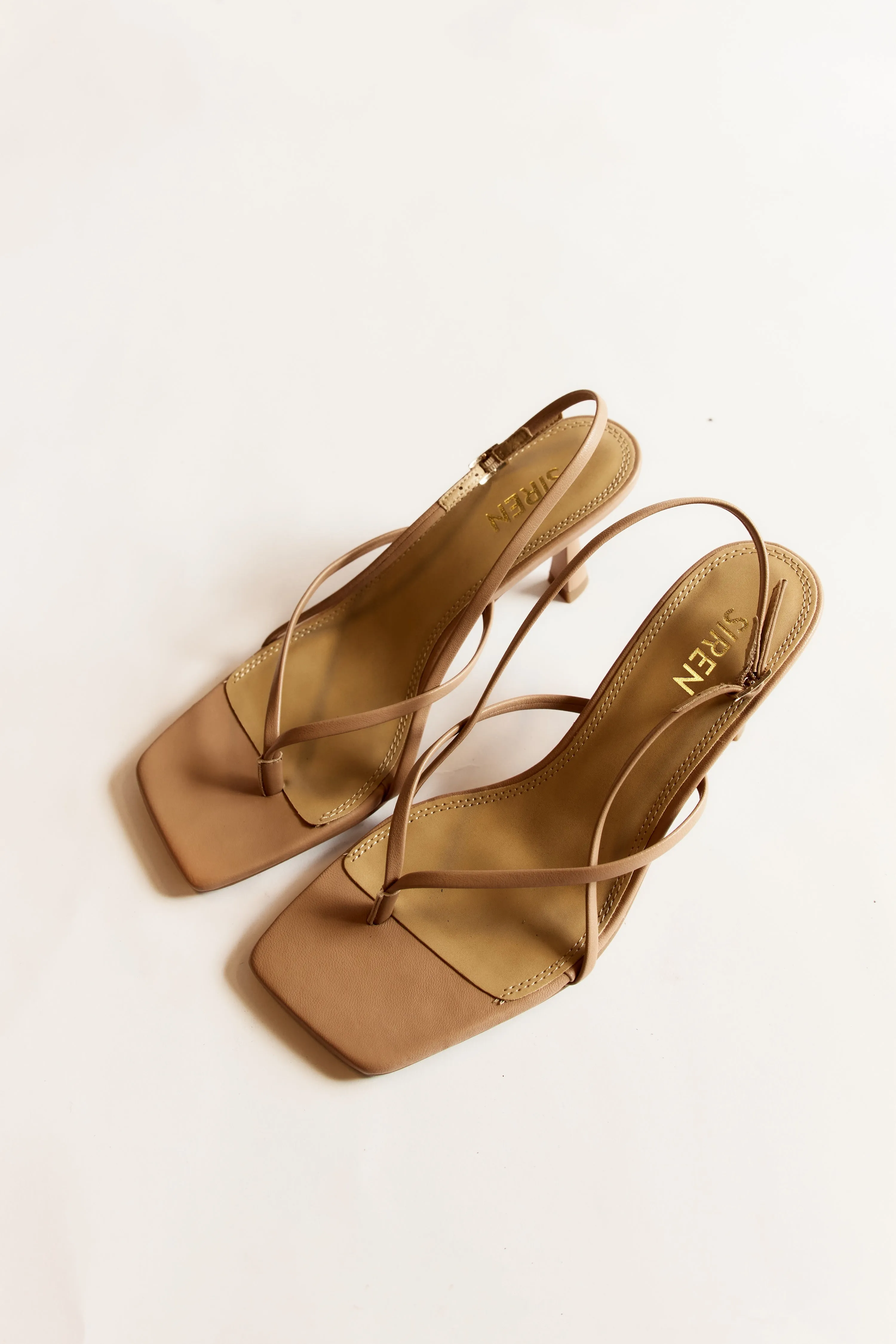 Santorini Strappy Thong Sandal - Almond Tan Leather