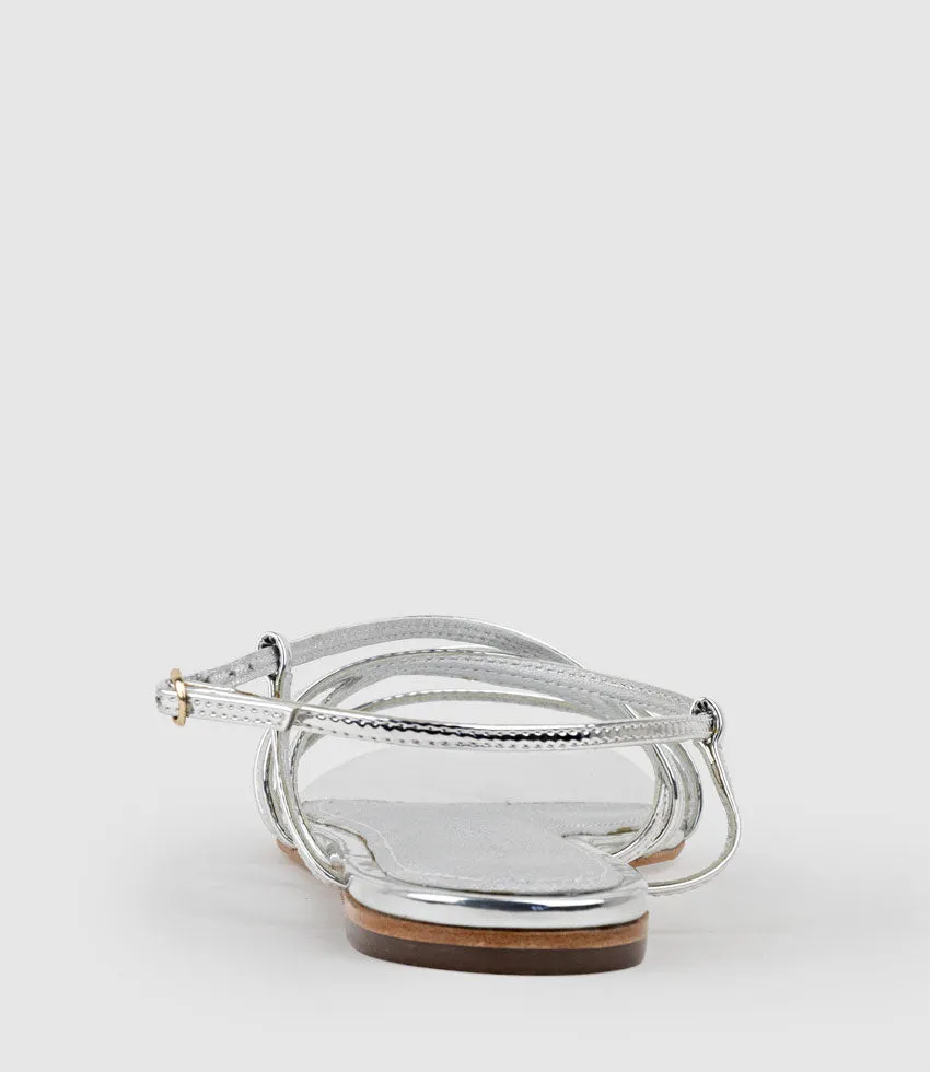 SERVILLE Strappy Sandal in Silver