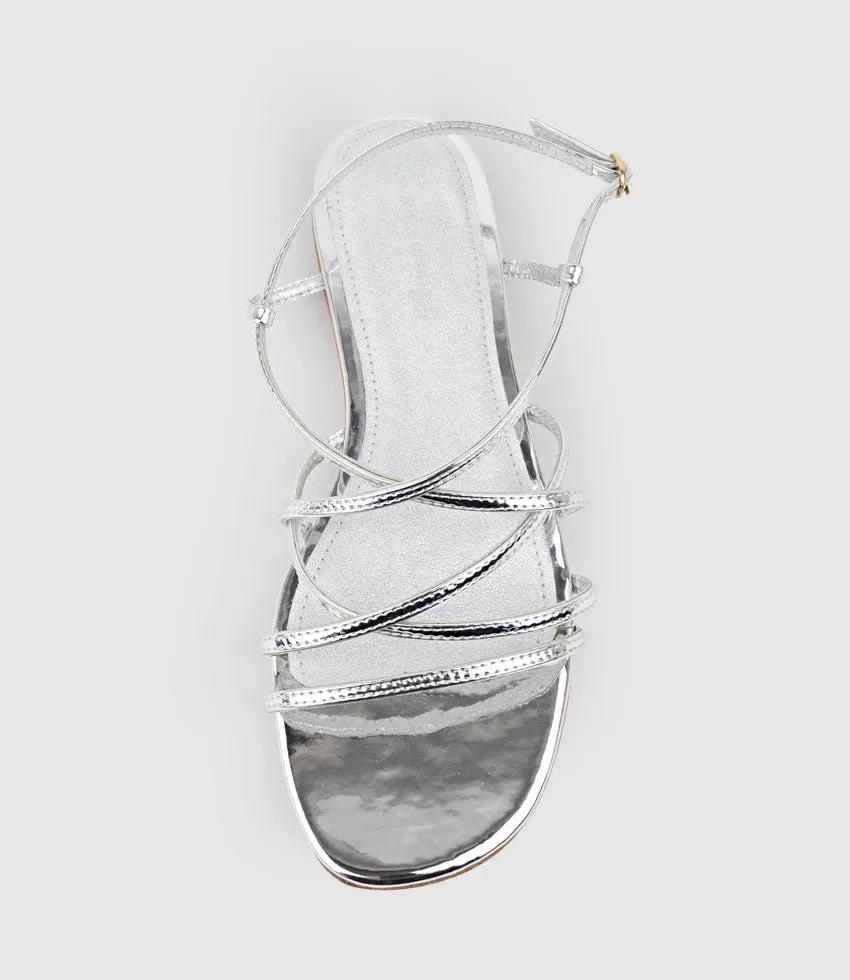 SERVILLE Strappy Sandal in Silver