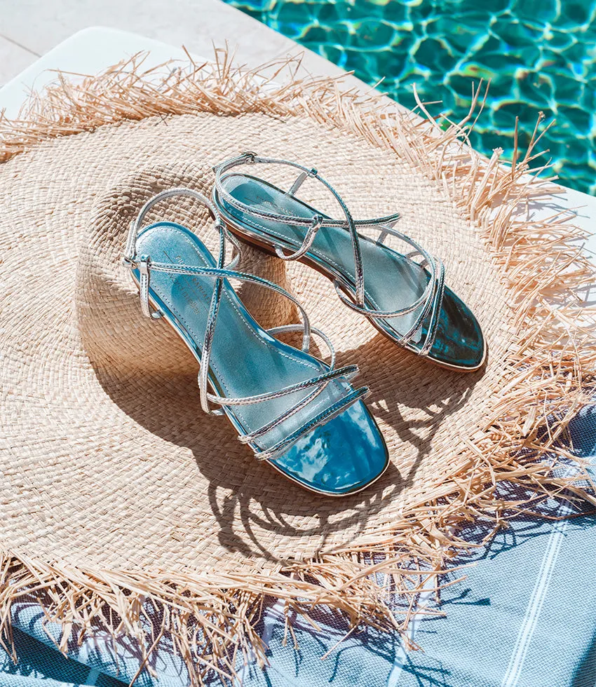 SERVILLE Strappy Sandal in Silver