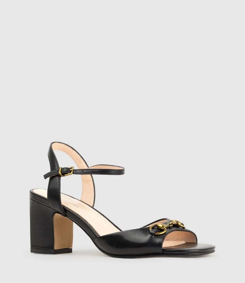 SETRA65 Sandal with Horsebit in Black Calf